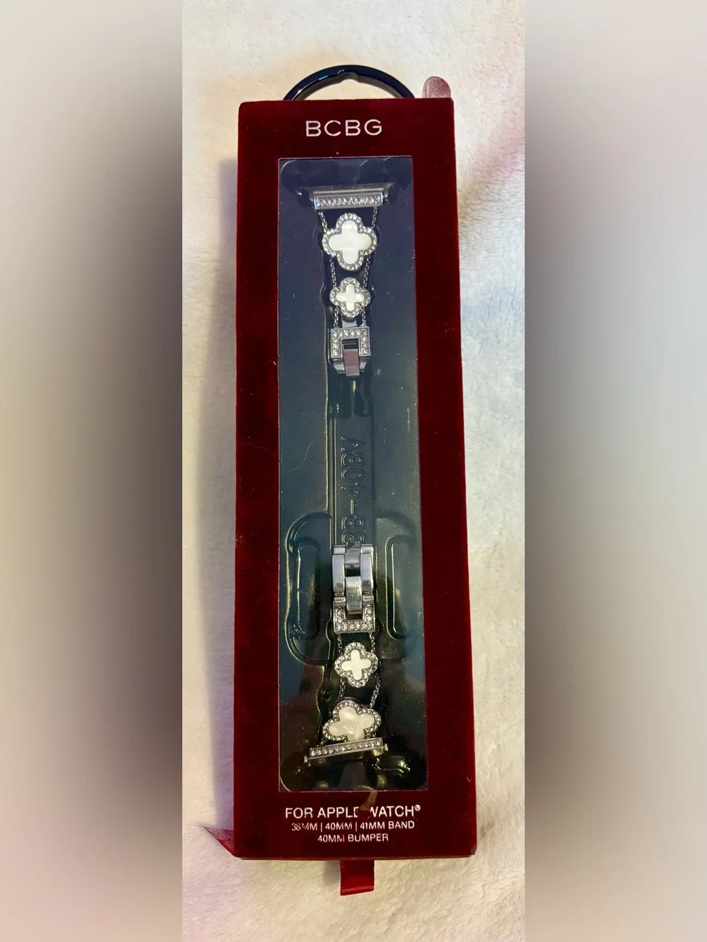 BCBG Black and Silver Decorative Apple Watch Band